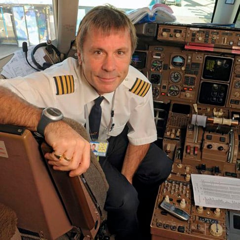 Bruce foi piloto da companhia Astraeus e seu avião foi apelidado de Ed Force One. Passageiros se surpreendiam com sua voz no comando ou com sua presença na entrada do avião. 