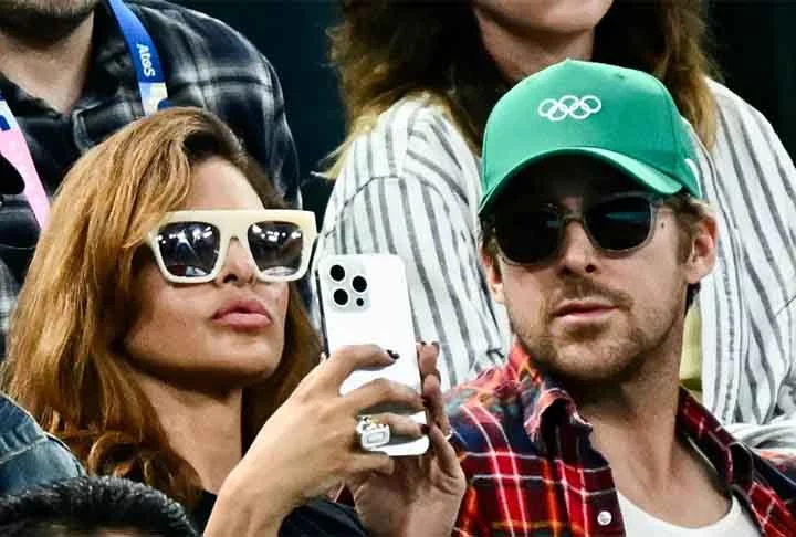 O casal de atores Eva Mendes e Ryan Gosling também esteve no evento e fez questão de filmar tudo e mostrar nas redes sociais. 