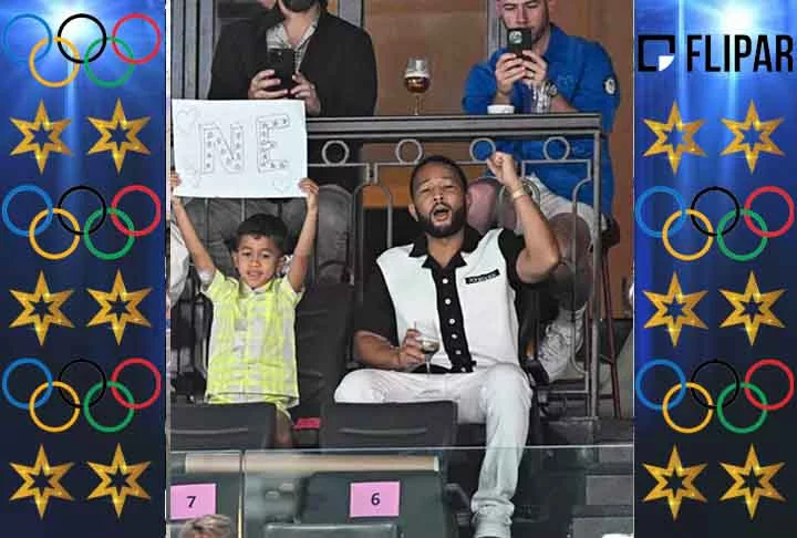 O cantor e compositor norte-americano, John Legend, foi outra celebridade presente em Paris para os Jogos Olímpicos. O artista esbanjou simpatia, com o sorriso estampado no rosto. 