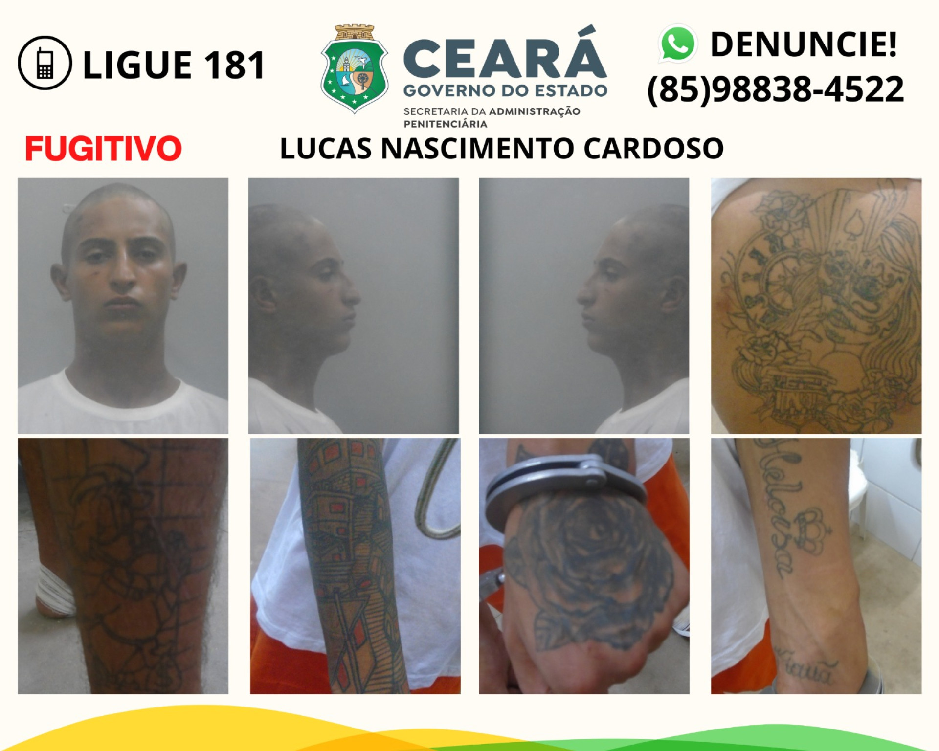 Seis internos fogem de unidade prisional em Itaitinga; SAP realiza buscas