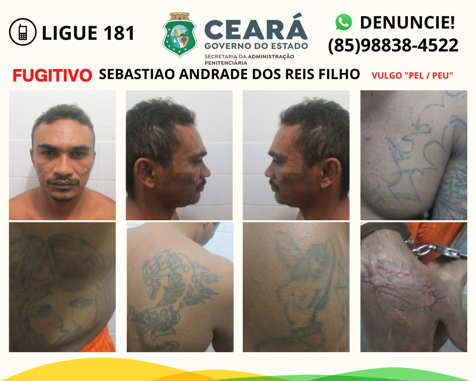 Seis internos fogem de unidade prisional em Itaitinga; SAP realiza buscas