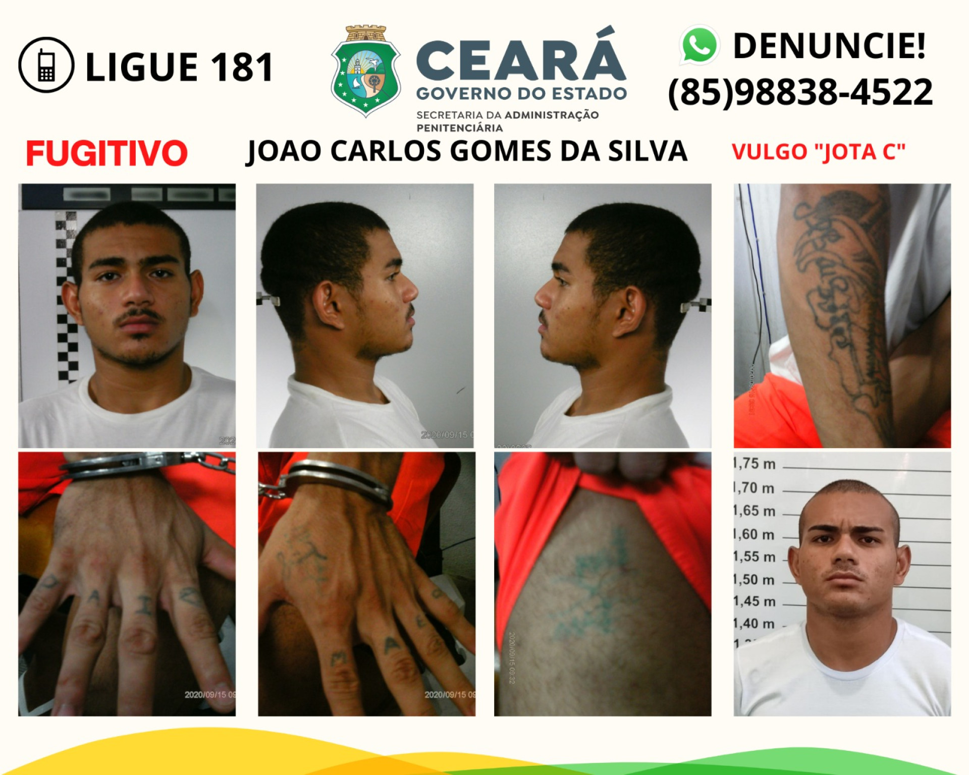 Seis internos fogem de unidade prisional em Itaitinga; SAP realiza buscas