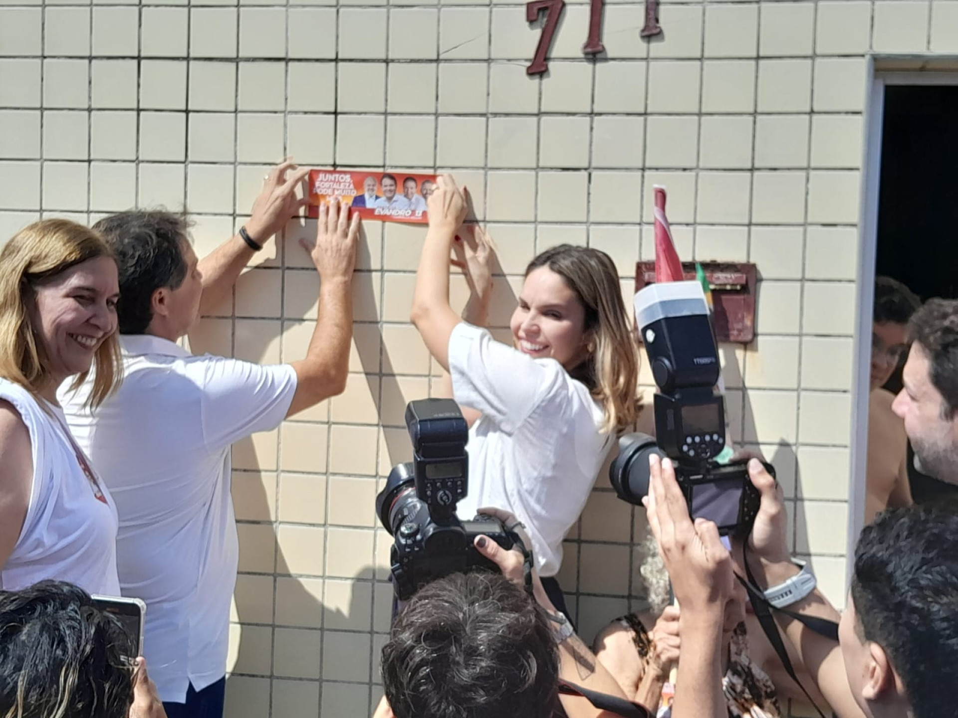 Ato do candidato petista Evandro Leitão, no bairro Pirambu