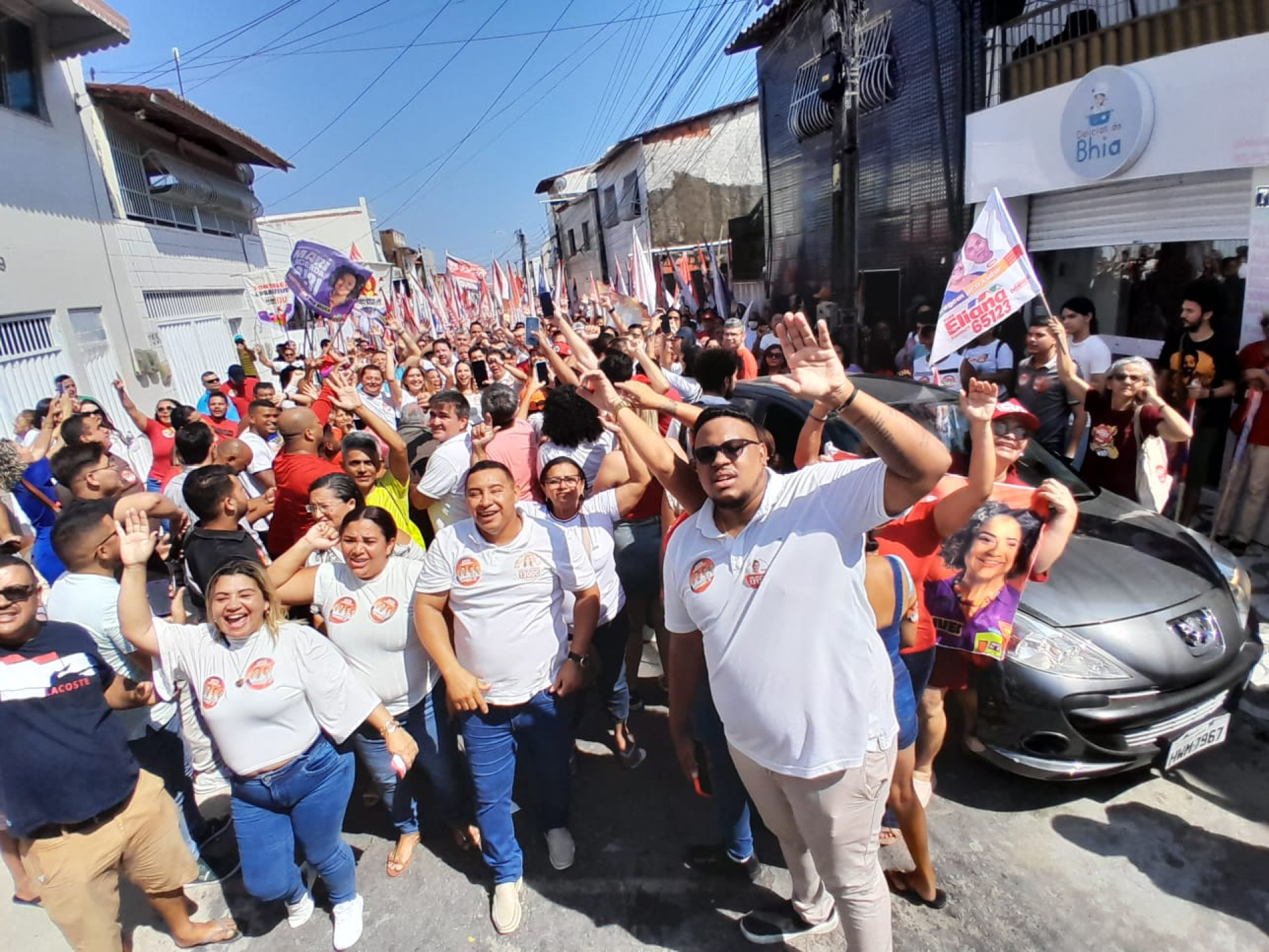 Ato do candidato petista Evandro Leitão, no bairro Pirambu
