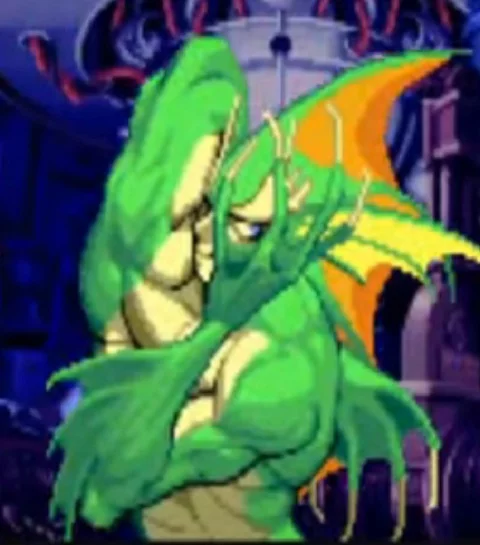 Personagem: Rikuo - Muitos devem se perguntar porque Rikuo, do jogo Darkstalkers, da Capcom, é brasileiro. A resposta é simples: ele vive em um reino aquático localizado no fundo do rio Amazonas. 