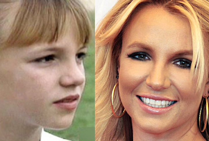 Britney Spears - A cantora, nascida em 2/12/1981, começou a cantar aos 8 anos, após passar por uma audição. E estreou oficialmente no The Mickey Mouse Club, ao lado de outros precoces que ficaram famosos: Justin Timberlake, Christina Aguilera e Ryan Gosling (veja os três a seguir). 