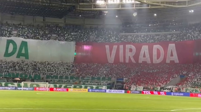 Torcida do Palmeiras faz mosaico na Libertadores: 'Time da virada'