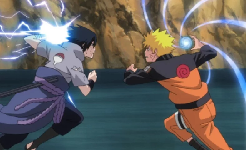 Naruto vs Sasuke - Anime: Naruto - Personagem principal, Naruto tem diversos inimigos ao longo da saga, mas sempre a imagem de Sasuke vem à sua mente, com um misto de respeito, raiva e carinho. A rivalidade está presente do começo ao fim e explica muito do crescimento dos dois personagens. 