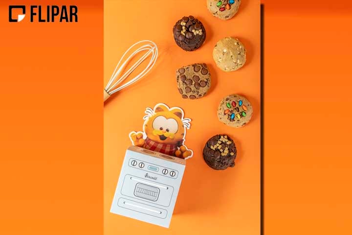 Com isso, foram desenvolvidos produtos personalizados, que podem ser encontrados nas lojas Biscoitê espalhadas pelo Brasil. Todos com embalagens temáticas do gato laranja mais amado do mundo.