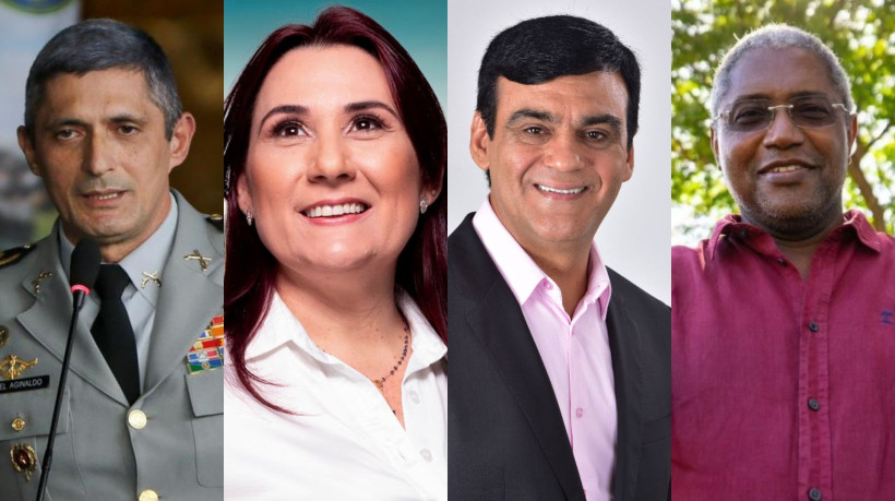 Coronel Aginaldo (PL), Em&iacute;lia Pessoa (PSDB), Naumi Amorim (PSD) e Waldemir Catanho (PT) se enfrentam em debate &agrave; Prefeitura de Caucaia