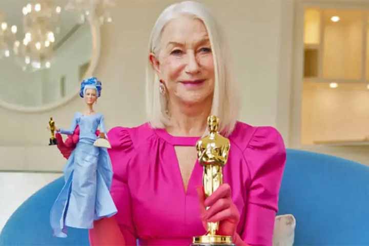 Helen Mirren - Vencedora do Oscar de Melhor Atriz por sua interpretação da rainha Elizabeth II no filme “A Rainha” (2006), a atriz recebeu o título de Dama da realeza britânica. E também ganhou uma Barbie.