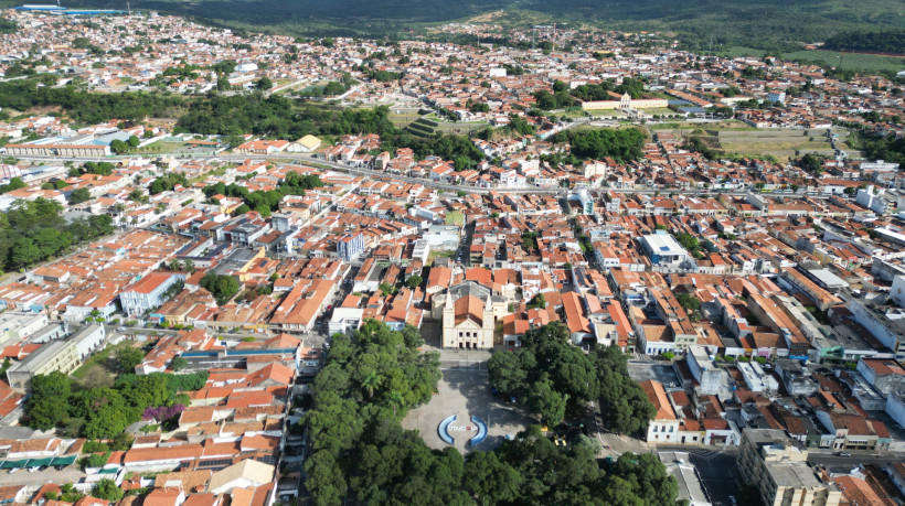 Cariri é a macrorregião que mais choveu no Ceará entre as 7 horas de terça-feira, 6, e 7 horas desta quarta-feira, 7. A área ainda pode receber mais acumulados e fortes temperaturas. Na imagem, o munícipio do Crato, a 538,53 km de distância de Fortaleza, que teve 32 milímetros (mm)