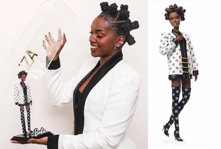 Iza - Em novembro de 2022, em uma ação para o ‘Dia da Consciência Negra’, a Mattel fabricou uma boneca inspirada na cantora.  