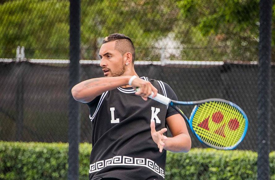 Duas semanas antes, no Masters 1000 de Indian Wells, na derrota para o espanhol Rafael Nadal, Kyrgios quase atingiu um gandula arremessando a raquete. Após a partida, o tenista pediu desculpas ao menino e o presenteou com sua raquete.