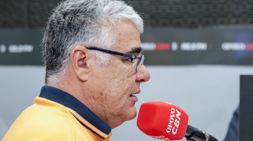 FORTALEZA, CEARÁ, BRASIL, 11-09-2024: Sabatina do canditado a prefeitura Eduardo Girão do Novo na Radio O Povo CBN. (Foto: Samuel Setubal/ O Povo)