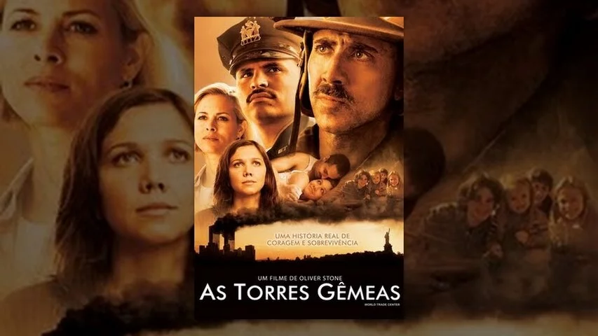No filme As Torres Gêmeas, o diretor Oliver Stone, mostra a história de dois bombeiros, vividos por Nicolas Cage e Michael Peña, que ficam presos nos escombros. 