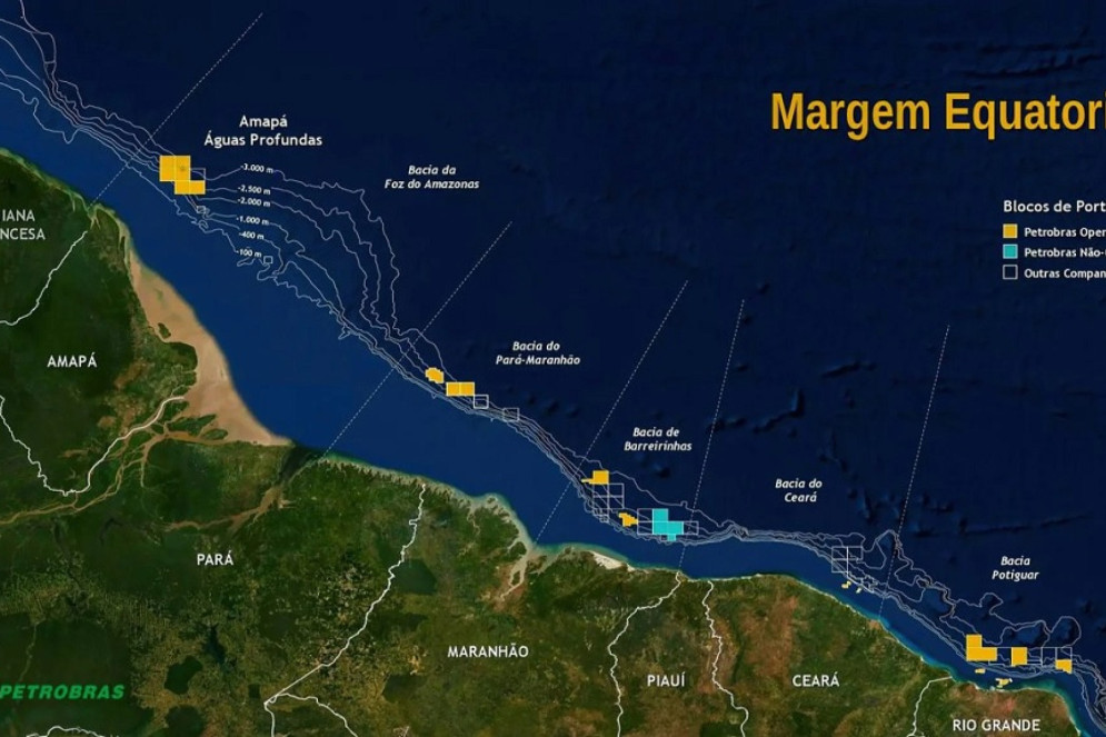 A Margem Equatorial se estende no Brasil do Amapá ao Rio Grande do Norte
