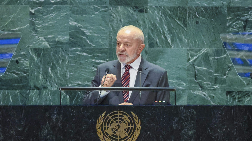 Lula ao discursar na sede da ONU, em Nova York, em 2024