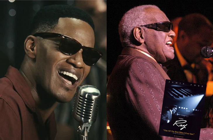 Em 2004, o longa-metragem 'Ray' abordou a vida pessoal e a carreira do cantor, desde sua infância até seu sucesso como músico. Ray Charles foi interpretado por Jamie Foxx, que ganhou o Oscar de Melhor Ator por sua atuação no papel. 