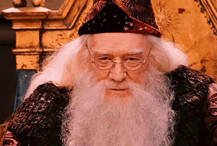 Richard Harris - Ele foi o primeiro intérprete de Albus Dumbledore, o amado e poderoso reitor de Hogwarts. O ator irlandês atuou nos dois primeiros filmes: Pedra Filosofal (2001) e Câmera Secreta (2002). E se afastou para fazer tratamento contra um câncer linfático. 