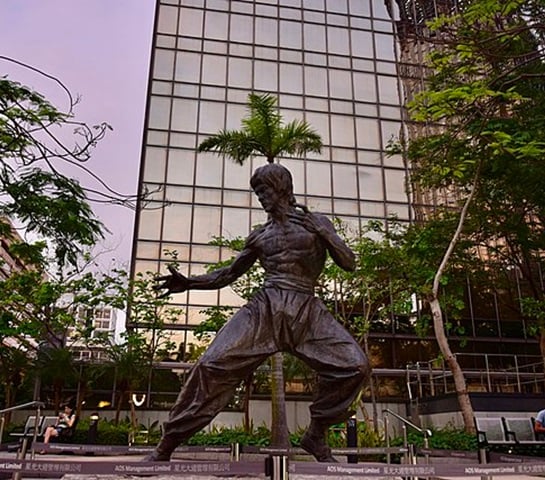 Bruce Lee: O ator e artista marcial Bruce Lee tem também uma estátua em Hong Kong, onde morreu em 1973.