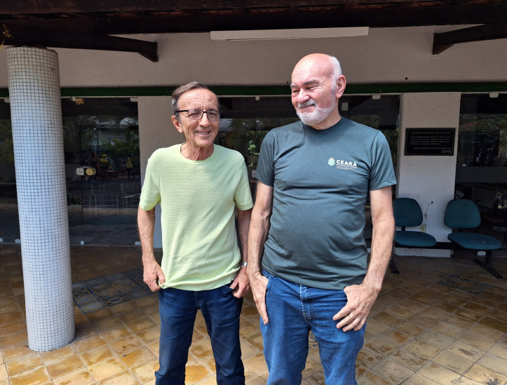 Fernando Bezerra (à esquerda) é secretário executivo do Meio Ambiente e Mudança do Clima (Sema) e George Feijão é gestor do Parque Estadual Botânico do Ceará