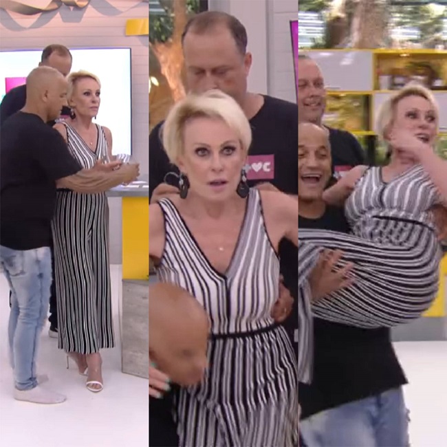 Em 2019, a apresentadora simplesmente mergulhou em uma piscina de plástico em pleno programa ao vivo, junto com os netos, para celebrar a música que bombou naquele verão.