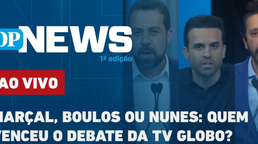 Debate com candidatos a prefeito de SP foi realizado pela TV Globo