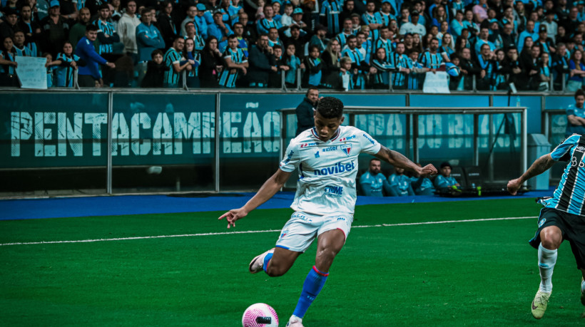 Lance do jogo Grêmio x Fortaleza pela Série A 2024