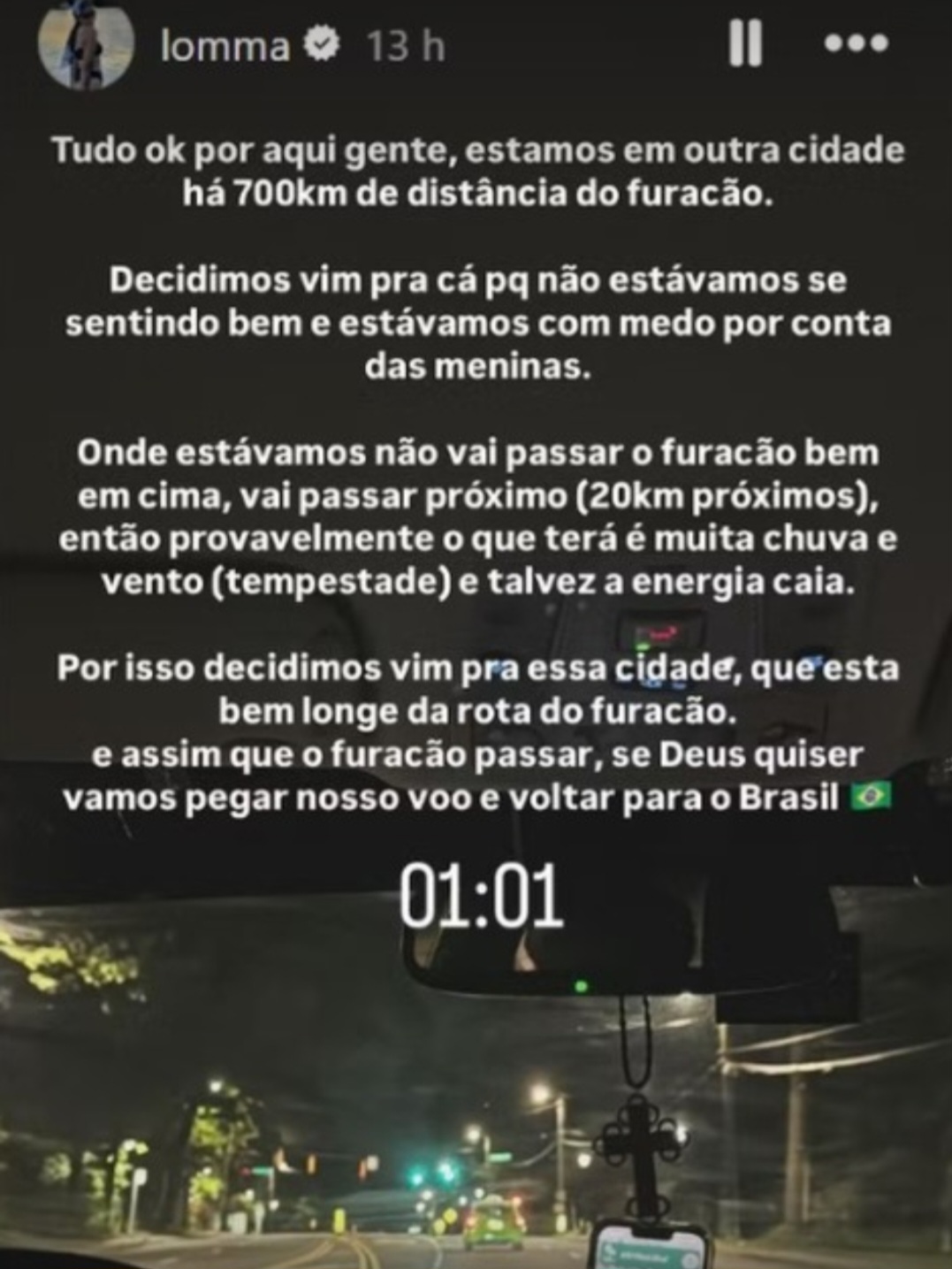 A cantora MC Loma é a dançarina Mirella Santos decidiram sair de Orlando e foram para outra cidade nos Estados Unidos a 700 km de distância. Ela não citou o nome da cidade.  Orlando está sob risco e a Disney até fechou seu parque temático. 