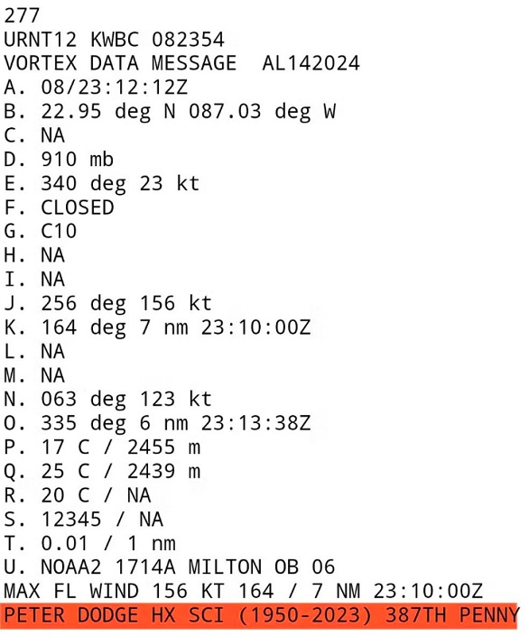 A homenagem foi considerada tão importante e significativa que entrou no registro do voo (foto).