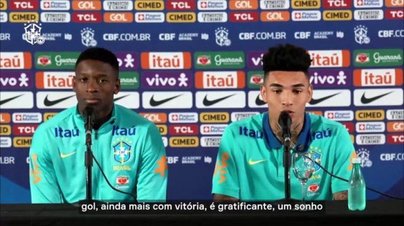 Dupla do Botafogo, Luiz Henrique e Igor Jesus celebram primeiros gols pela Seleção