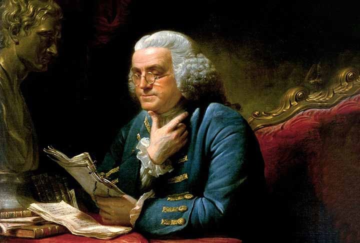 Franklin foi um dos líderes da Revolução Americana, conhecido por suas citações e experiências com a eletricidade. Foi ainda o primeiro embaixador dos Estados Unidos na França. Ele morreu aos 84 anos, em 1790.