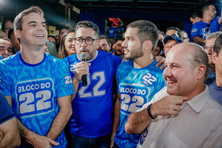 Capitão Wagner, Márcio Martins, André Fernandes e Roberto Cláudio no segundo turno da eleição de 2024(Foto: FERNANDA BARROS)