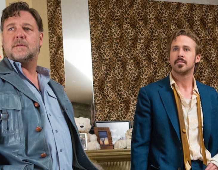 Sou famoso por não romper o personagem, não importa o que esteja acontecendo. O Coliseu pode desabar atrás de mim e eu continuo fazendo as minhas coisas, disse, acrescentando que Ryan conseguiu fazê-lo sair do personagem e rir durante gravação do filme Dois Caras Legais. 