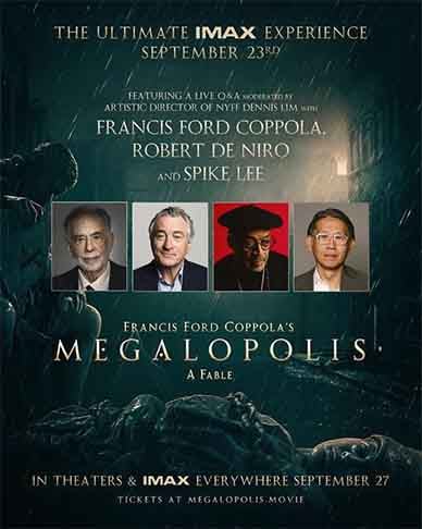 Cineasta consagrado em Hollywood por filmes como a trilogia de “O Poderoso Chefão” e “Apocalipse Now”, Coppola estará no tradicional evento paulistano para promover seu novo longa “Megalópolis”. 
