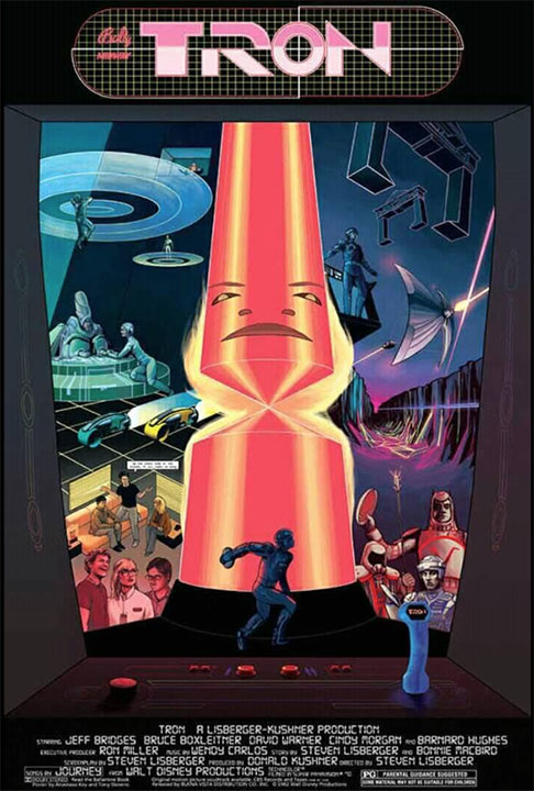 “Tron” (1982): O filme segue Kevin Flynn (Jeff Bridges), um programador de computador que é digitalizado num mundo virtual chamado Grid por um programa de computador maligno. O filme não teve grande sucesso quando foi lançado, mas ao longo dos anos ganhou status de cult. Foi pioneiro no uso de efeitos especiais computadorizados.