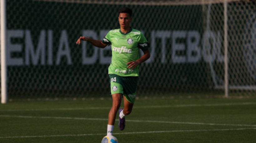 O jogador Vitor Reis, da SE Palmeiras, durante treinamento, na Academia de Futebol. (Foto: Cesar Greco/Palmeiras/by Canon)
