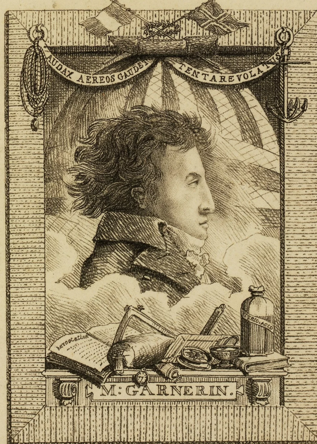 Esse feito foi testemunhado por uma multidão, que se atraiu pela inovação e o risco salto. O paraquedas utilizado por Garnerin era composto por uma cúpula de seda de aproximadamente sete metros de diâmetro, presa a um cesto. Então, a descida foi instável e o objeto balançou de forma intensa durante o trajeto.