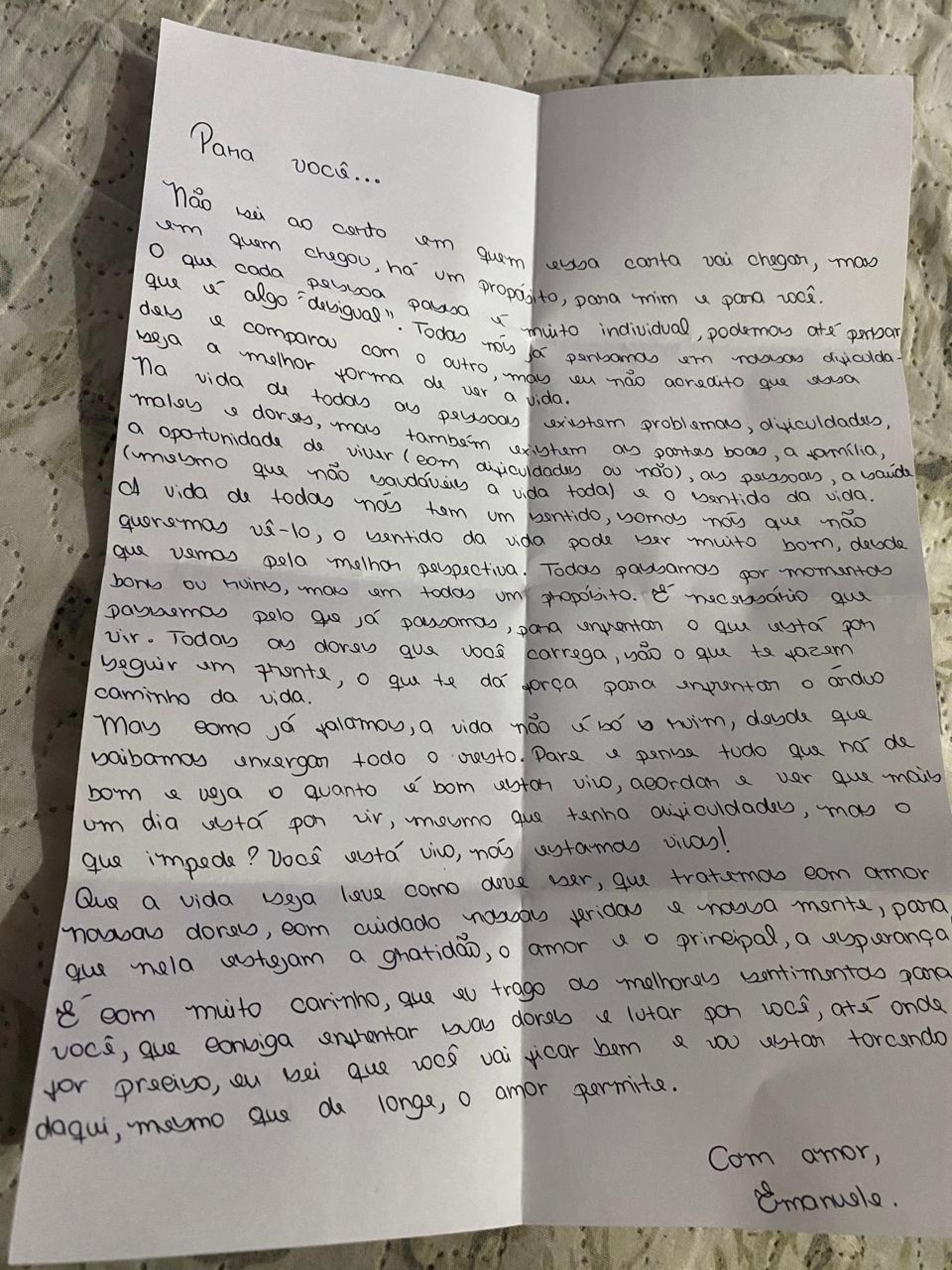 Cartas trocadas entre pacientes e alunos