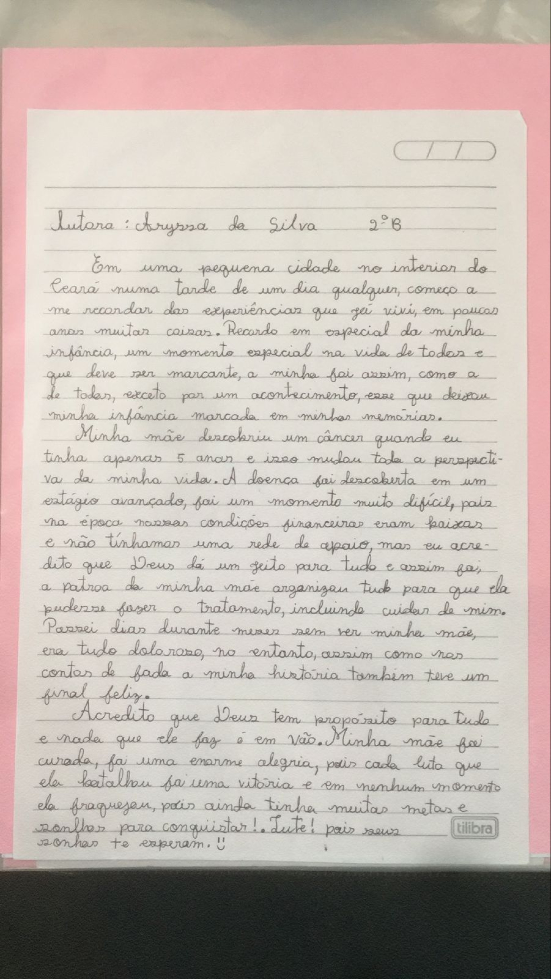 Cartas trocadas entre pacientes e alunos