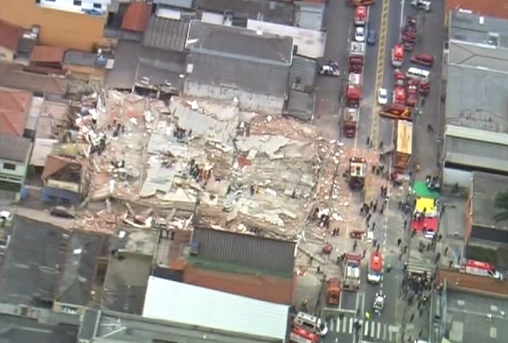 Prédio em São Mateus (SP, 2013): Um prédio em construção de dois andares desabou na avenida Mateo Bei, em São Mateus, resultando na morte de 10 operários. Além das fatalidades, pelo menos 26 pessoas ficaram feridas.