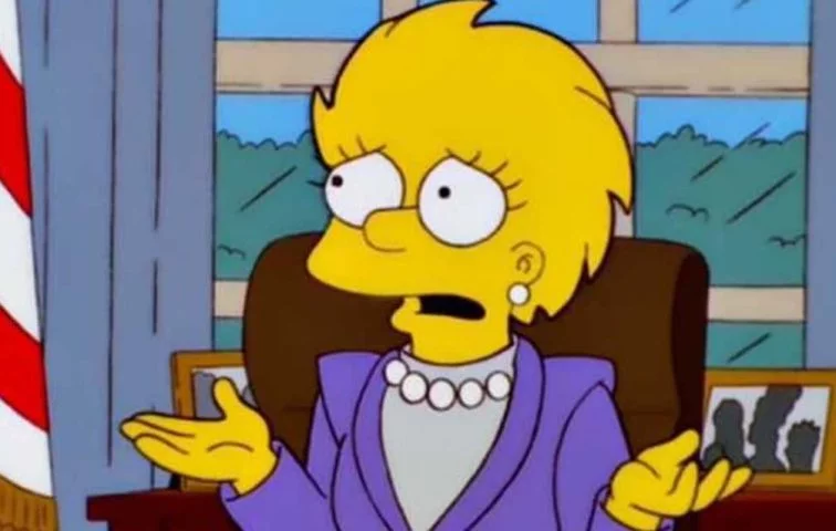 Depois dele, Lisa se elege no lugar e afirma que herdou uma grande dívida e que o país estava quebrado. Coincidência?