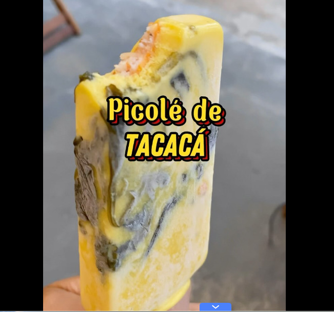 Na onda de sorvetes exóticos, uma iguaria que costuma ser consumida bem quente virou picolé. Trata-se da paleta de tacacá, lançada numa sorveteria no bairro de Pedreira, em Belém do Pará. 