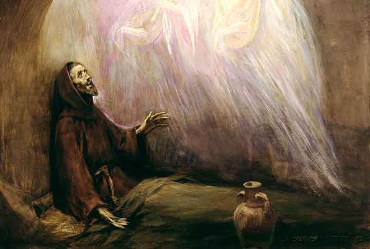 Naquela época, seu estado de saúde piorou muito. Assim, no dia 3 de outubro, à tarde, São Francisco de Assis morreu e foi sepultado, no dia seguinte, na igreja de São Jorge, na cidade de Assis. 