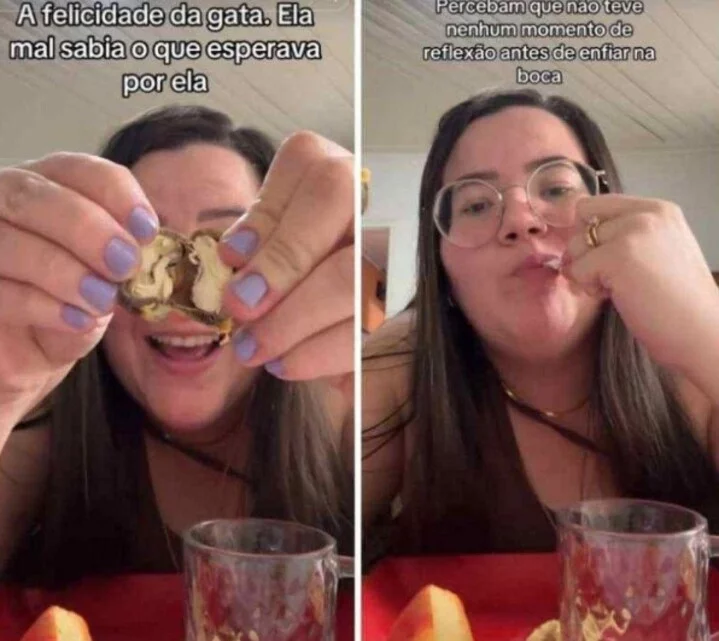 “Normal, iguala a castanha que a gente compra no mercado mesmo. Só é oleosa”, declarou Tarissio após experimentar o alimento. Porém, em seguida a influenciadora sentiu uma queimação na boca e a língua dormente, sintomas que a levaram ao pronto-socorro, onde recebeu uma injeção de anti-inflamatório.
