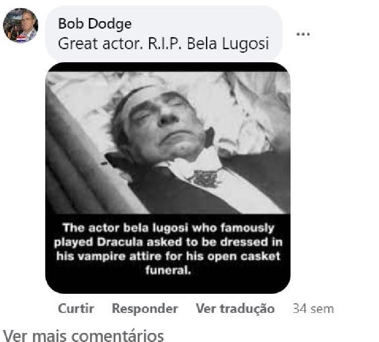 Personagem e ator ficaram tão próximos que Lugosi foi enterrado com a mesma capa que usou nos filmes ao viver o vilão. O pedido do ator, para ser enterrado como Drácula, até hoje é comentado. E passou a ganhar as modernas redes sociais, que na época, claro, não existiam. 
