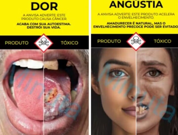 Ao todo, são sete imagens e textos com advertências sobre diversos problemas de saúde ocasionados pelos derivados do tabaco. Imagens para tentar desestimular o tabagismo. Elas devem obedecer uma ordem rotativa a cada cinco meses. 
