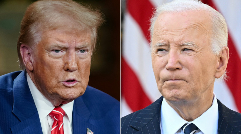 Donald Trump, à esquerda, e Joe Biden, à direita.