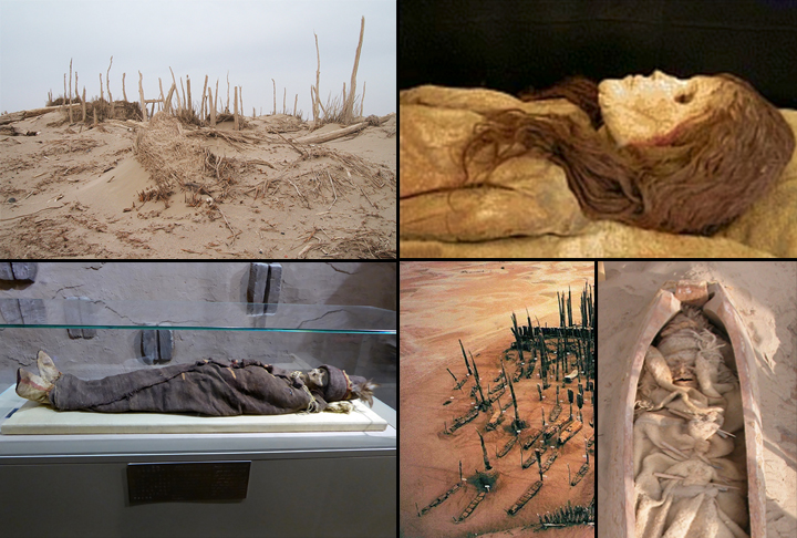 Também é nesse deserto que se encontra um dos mais importantes sítios arqueológicos da China: as Tumbas de Xiaohe. 